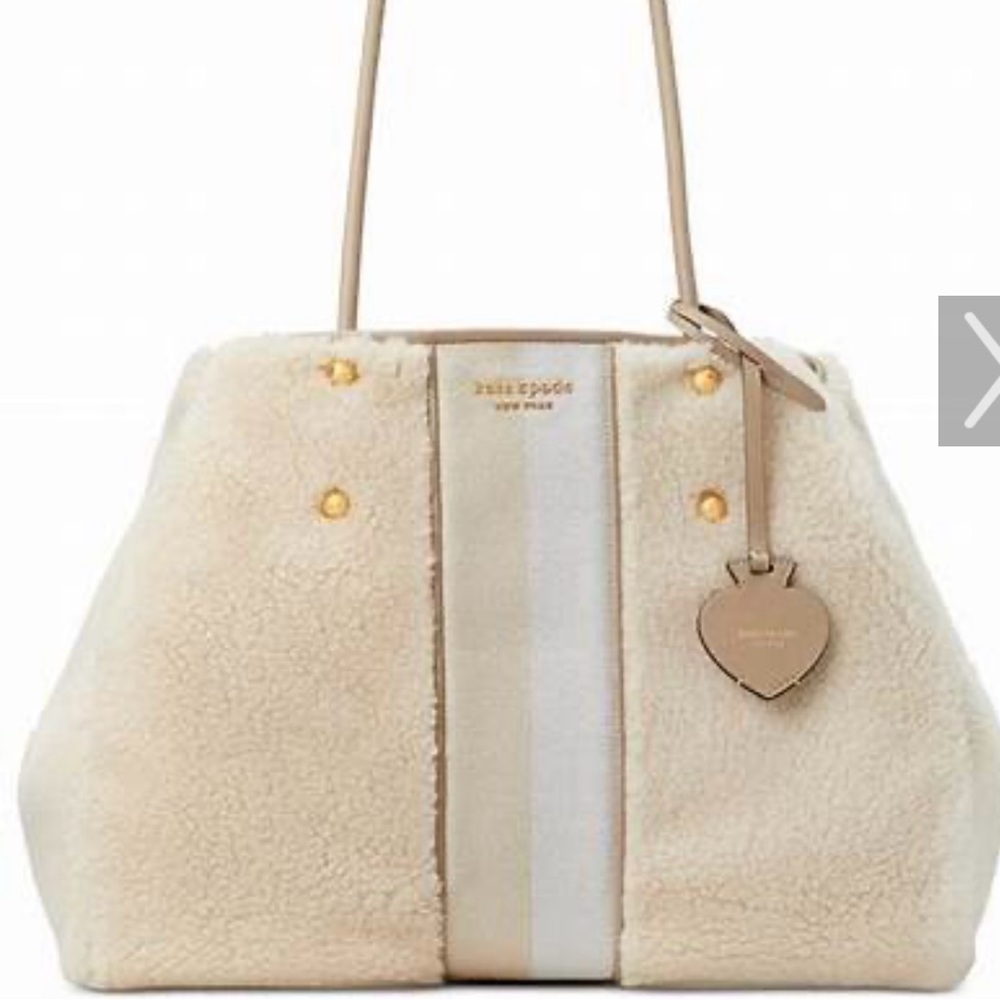 Kate Spade faux fur/sherpa cozy tote bag